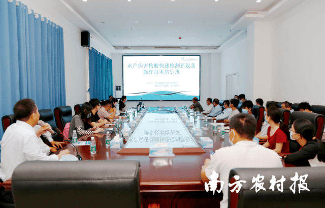 電白區(qū)水產病害核酸快速檢測新設備操作技術培訓活動現場