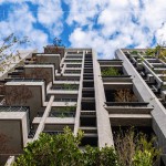 仰望大塊森鄰的複層陽臺，藍天、綠意與建築交織的美好，讓自然走入生活空間，是新業(yè)對永續(xù)環(huán)境的一種實踐。