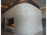 以曲面設(shè)計(jì)的門廳，充滿藝術(shù)感，令人驚艷。（盧金足攝）