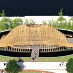 竹跡館由建築師陳羿沖設(shè)計，地處花博葫蘆墩公園第四區(qū)。圖／WAF